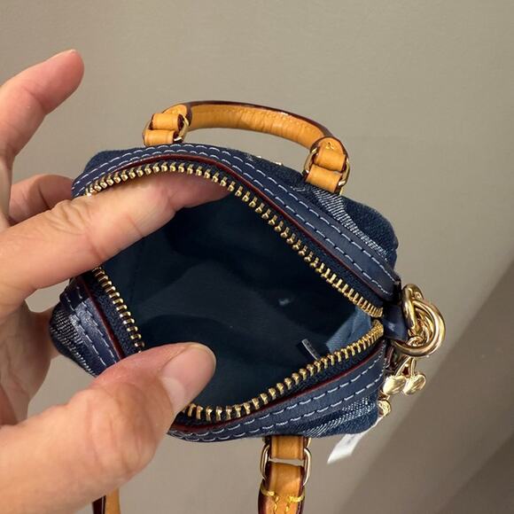 Last 1 ‼️Coach CZ083 Mini Rowan Bag Charm In Signature Denim - Picture 6 of 7